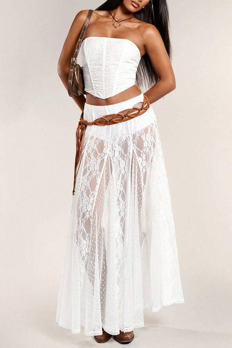 Mccolin - Wholesale Skirt - Women's - Elegant Lace Maxi Skirt5