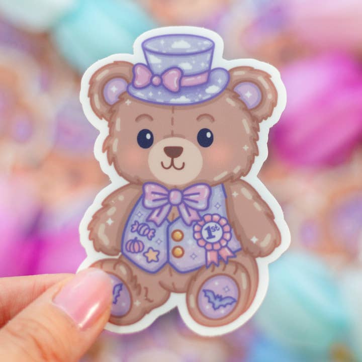 Midnight Carnival Teddy Bear Sticker for wholesale by Unicorn Eclipse