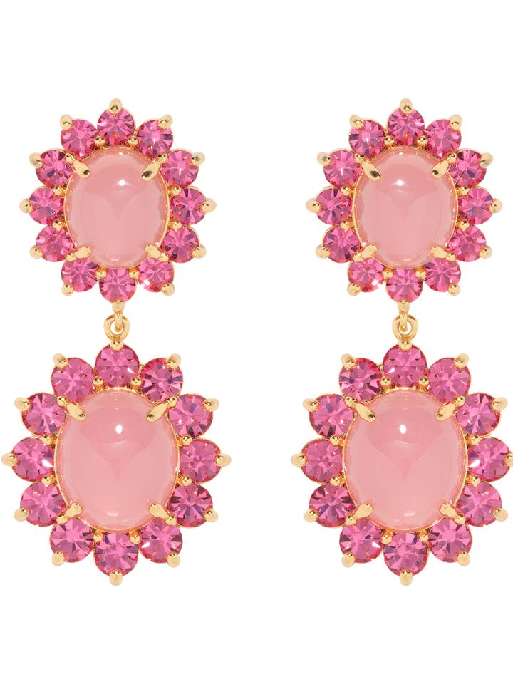 Georgie Drop Earrings in Pink for wholesale by Loren Hope