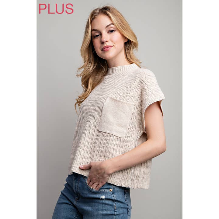Sweet Generis - Wholesale Knit Sweater - Women's - PLUS DROP SHOULDER RIB-KNIT SWEATER TOP 43