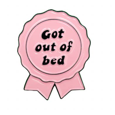Got Out of Bed Soft Enamel Pin for wholesale by Sammy Gorin LLC