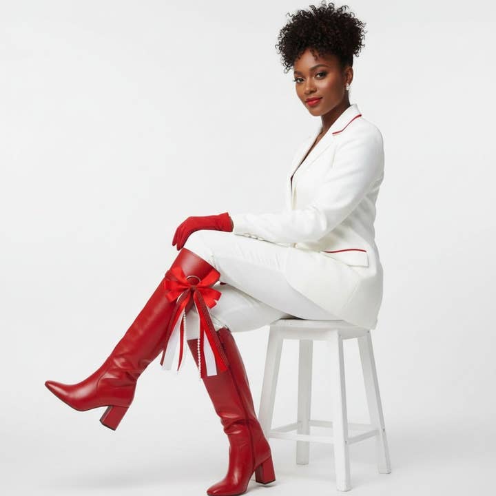 Stivali DST sul Campo Stivale Rosso Nero Fiocco per la vendita all'ingrosso da parte di PinktownUSA