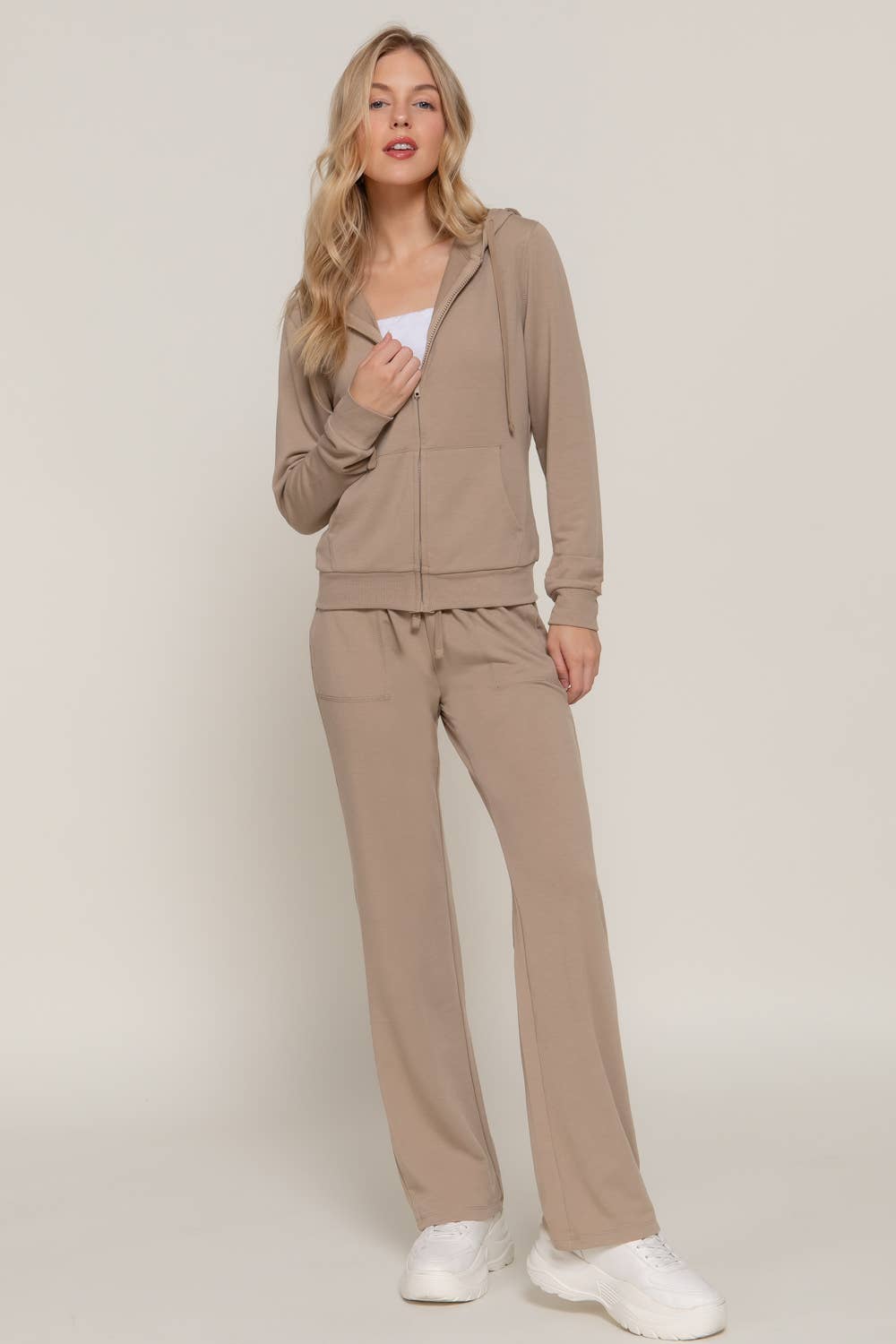 Active Basic | Active USA - Wholesale Lounge Set - Women's - Long Sleeve Hoodie Jacket & Pants Sweatsuit Set  4