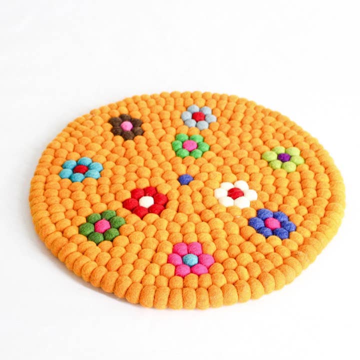 Woollyfelt - Wholesale Chair cushion - Floral Wool Felt Chair Pads: Soft, Durable & Reversible1