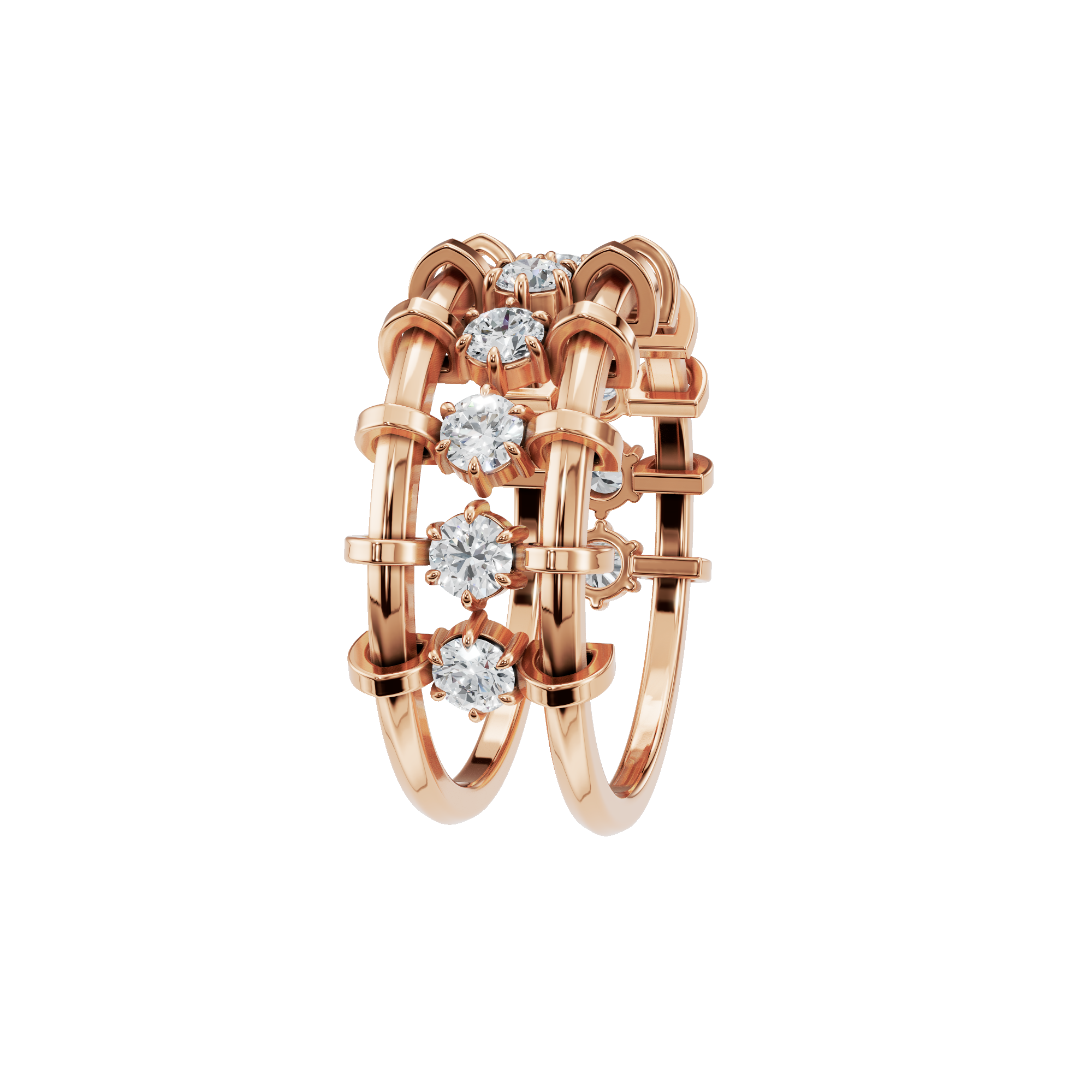 PureYou Jewelry - Vente Alliances/bagues de mariage - Alliance Eternité en or 14 carats sertie de diamants, bague empilable9