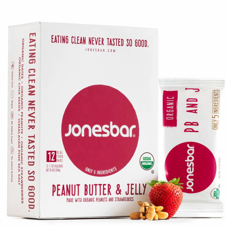 Jonesbar - Wholesale Snack Bar - JONESBAR Peanut Butter and Jelly Organic Fruit & Nut Bar
