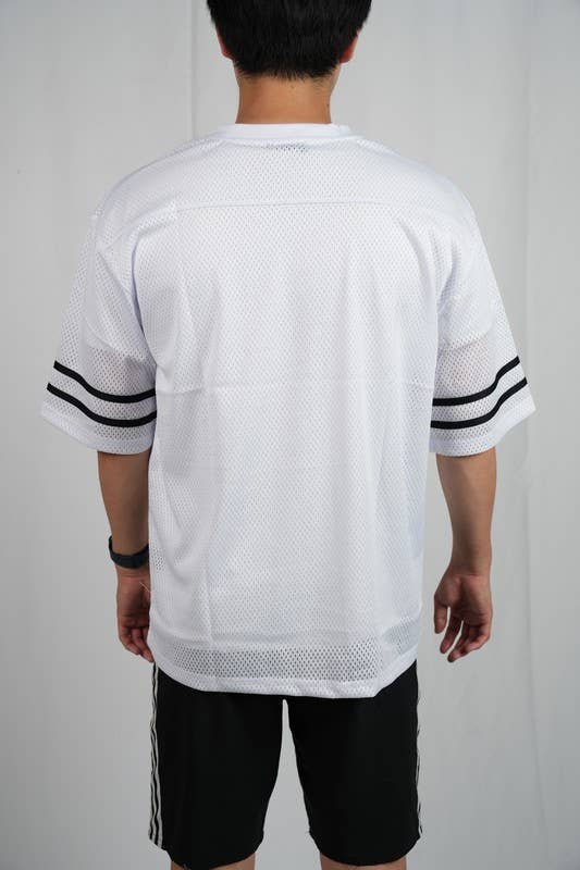 Lime Tree Clothing Inc. - Wholesale T-shirt – men's - Men’s Heavyweight Mesh Football Jersey w/ Stripe XS-2XL7