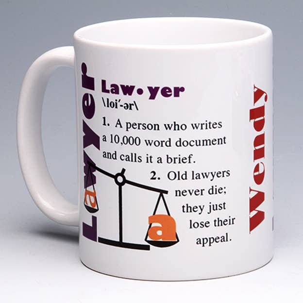 Liane Fried Studio - Wholesale Coffee Mug - Whimsical Lawyer Mug1