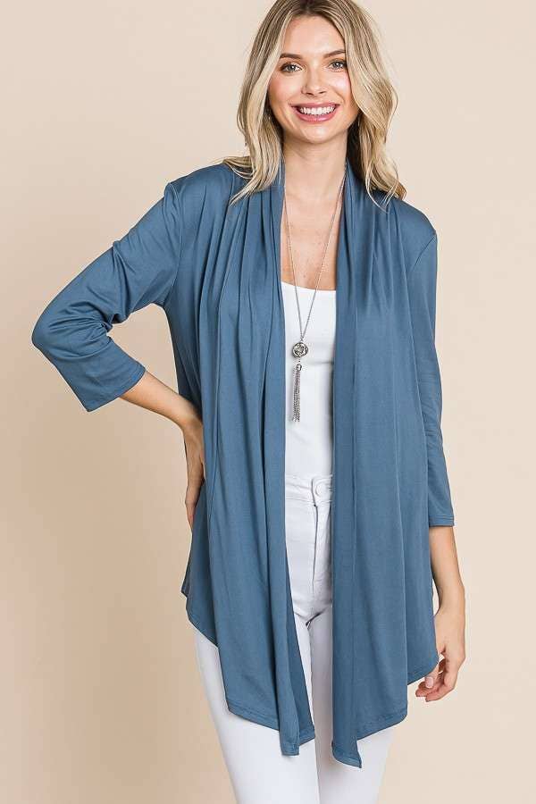 Culture Code - Wholesale Cardigan - Women's - CJT1086Q - DRAPE CARDIGAN TOP6