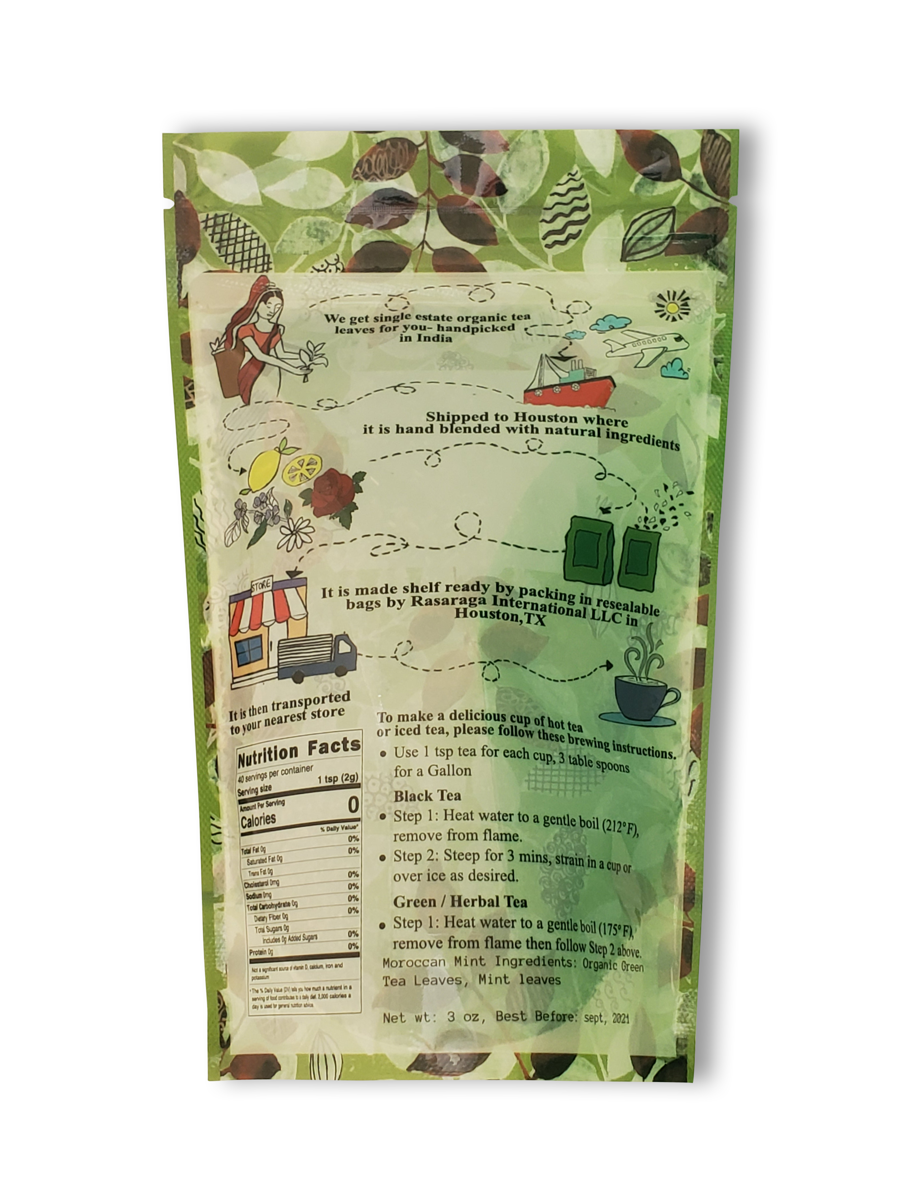 Trishnna Tea – Großhandel Loser Tee – Marokkanischer Minzgrüntee - 3 OZ5