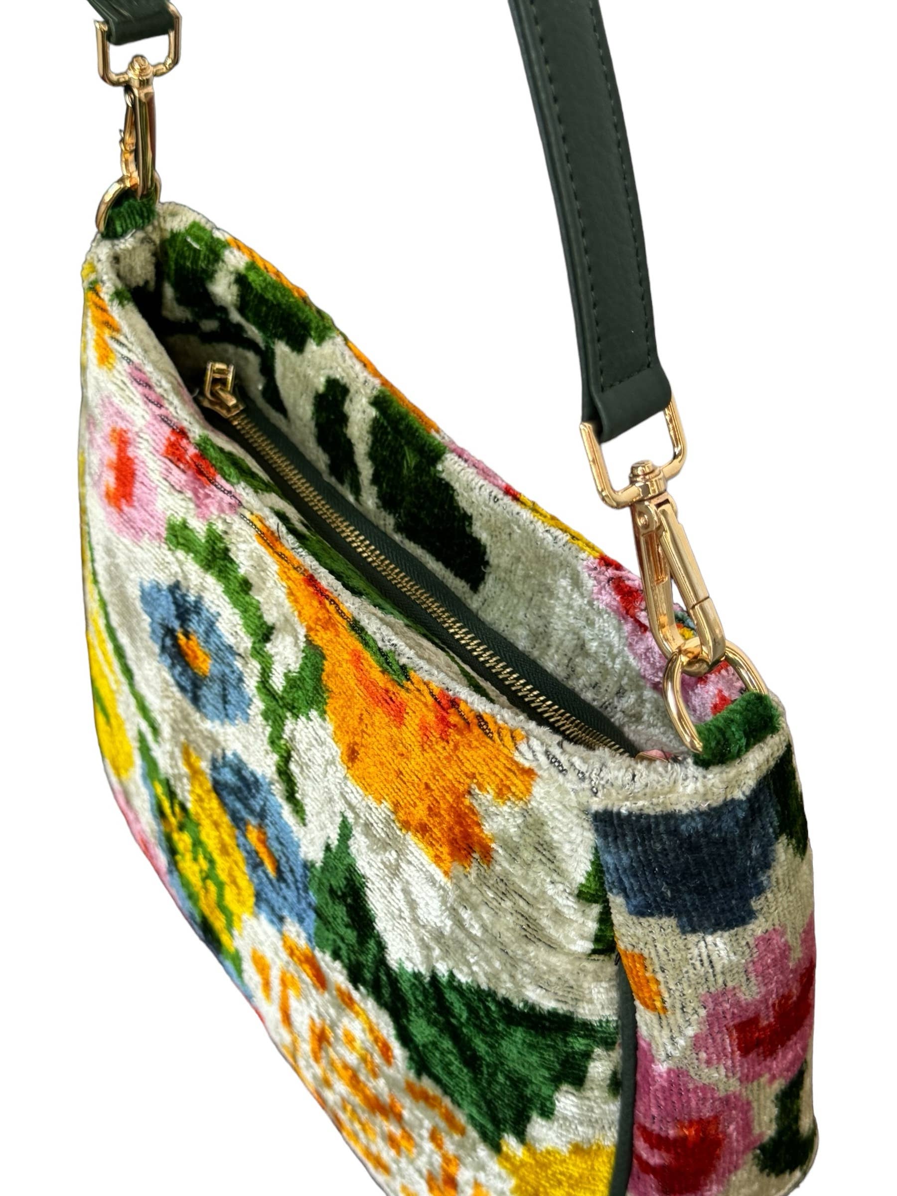 AYCA DESIGN - Wholesale Shoulder bag – women's - Silk Velvet Ikat Hobo Bag3