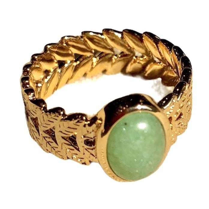 Bärnsten guldpläterad ring för wholesale av Zelda Bijoux