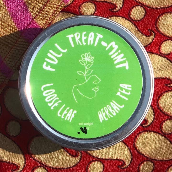 Full Treat-Mint Tea Tin for wholesale by Wild Few Herb Farm