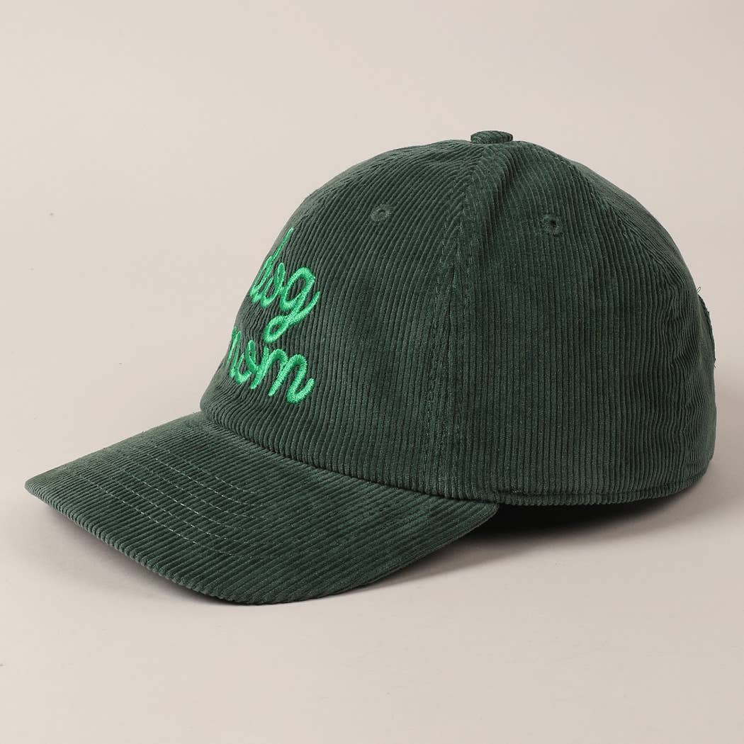 Fashion City - Wholesale Baseball Cap - Unisex - Dog Mom Text Solid Color Corduroy Baseball Cap7