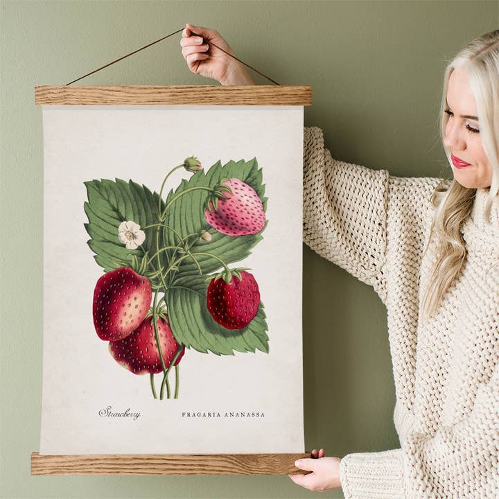 Hangout Home – wholesale Art print – Fresh Fruit Art- Vintage Strawberry Framed Poster Print