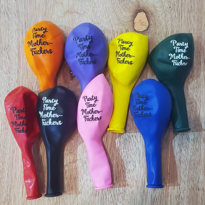 Balloon Assorted Colors - Party Time Mother Fuckers for wholesale by Cityology