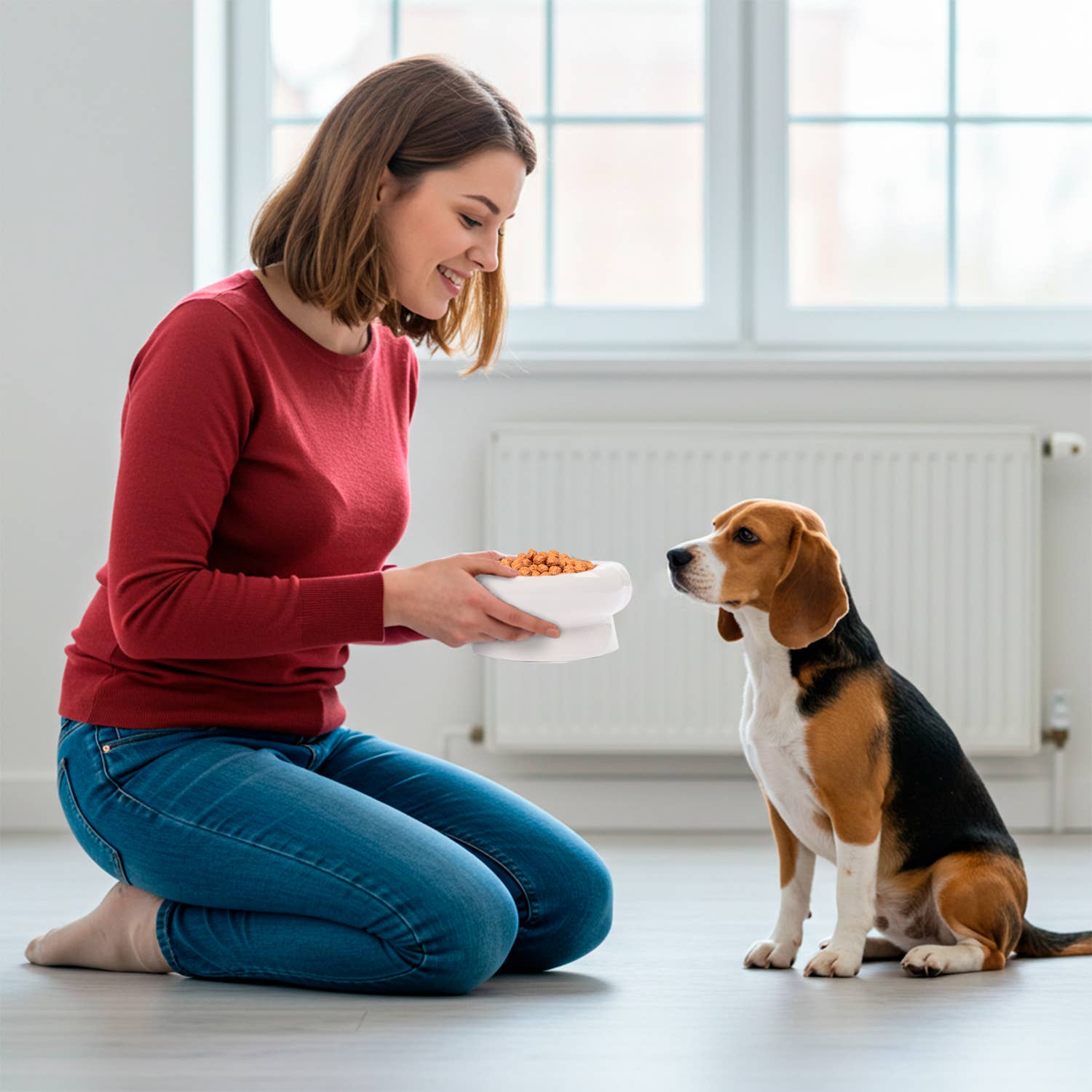 Precious Tails - Wholesale Pet Bowl - Cat/Dog - Abstract bubble Shaped Stoneware Elevated Pet Bowl6