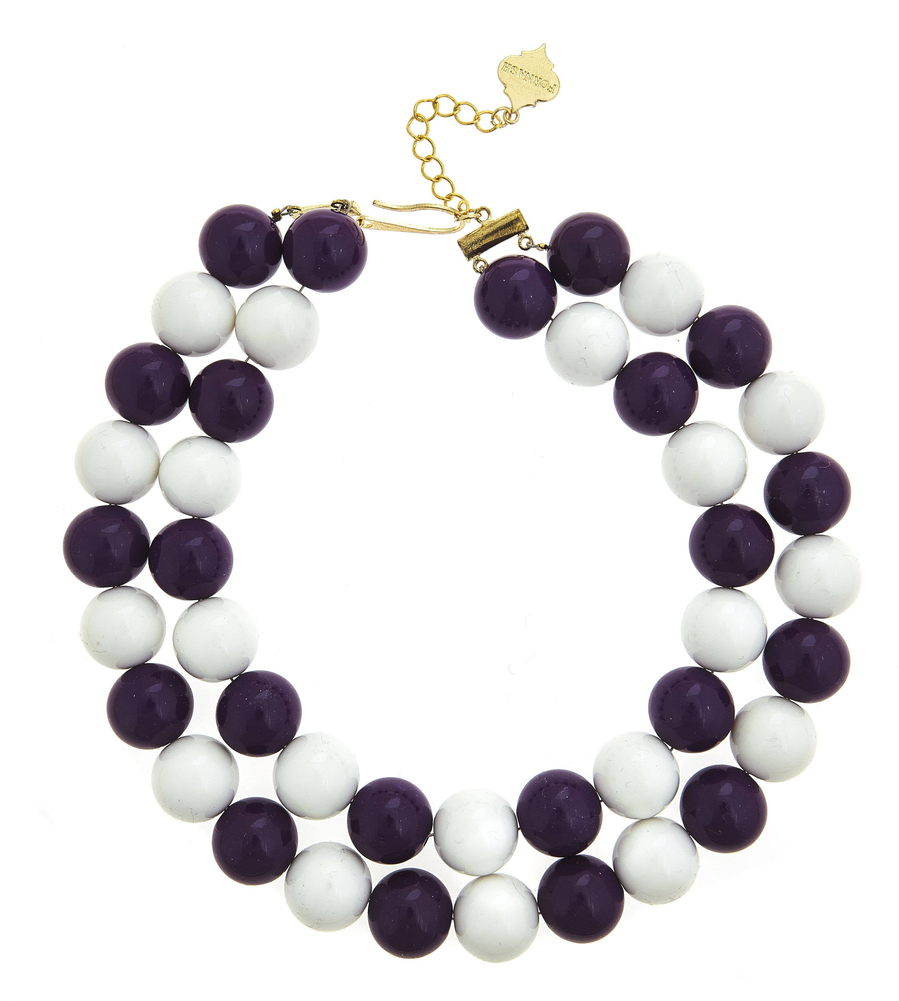 Fornash – Engroshandel Perlehalskæde – UDSALG - To-farvet slikhalskæde5