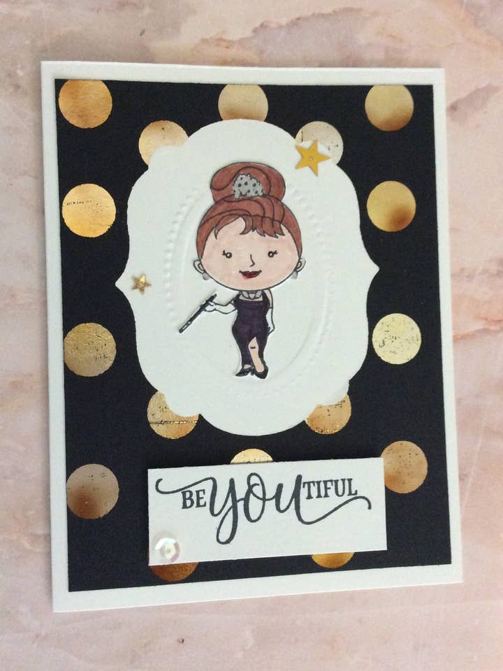 Kindred BeYoutiful Glamour Lady en noir pour la vente par Cards By Robin