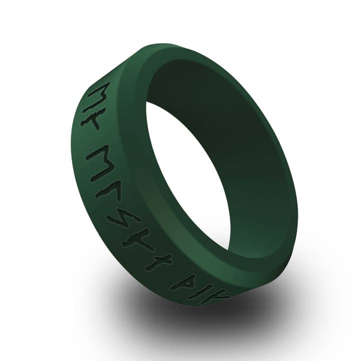 Viking Rune "I Love You" Silicone Beveled Ring for wholesale by Wildfire Ring