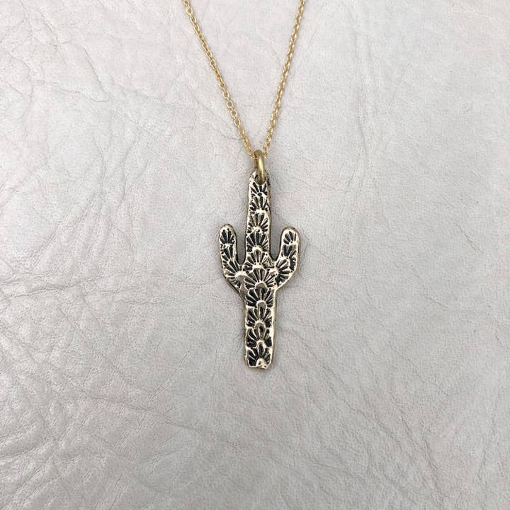 Spiny Saguaro Necklace (Silver Or Brass) for wholesale by HELIOTROPE