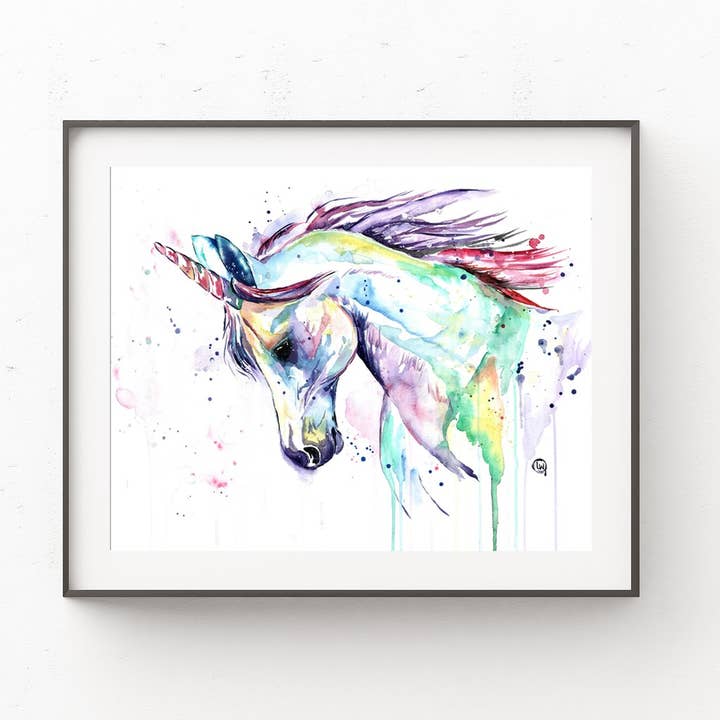 Kenzie’s Unicorn Art Print - Girls Room Decor, Princess Art for wholesale by Whitehouse Art