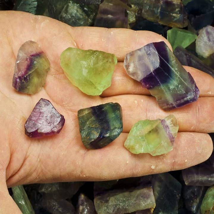 Fantasia Mining - Wholesale Spiritual Stone/Crystal - Rough Rainbow Fluorite- China - Raw Natural Stones (1 lb)