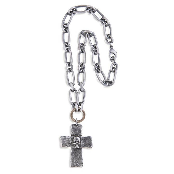 Collier Unisexe Crâne Monza en chaîne pour la vente par PLATADEPALO