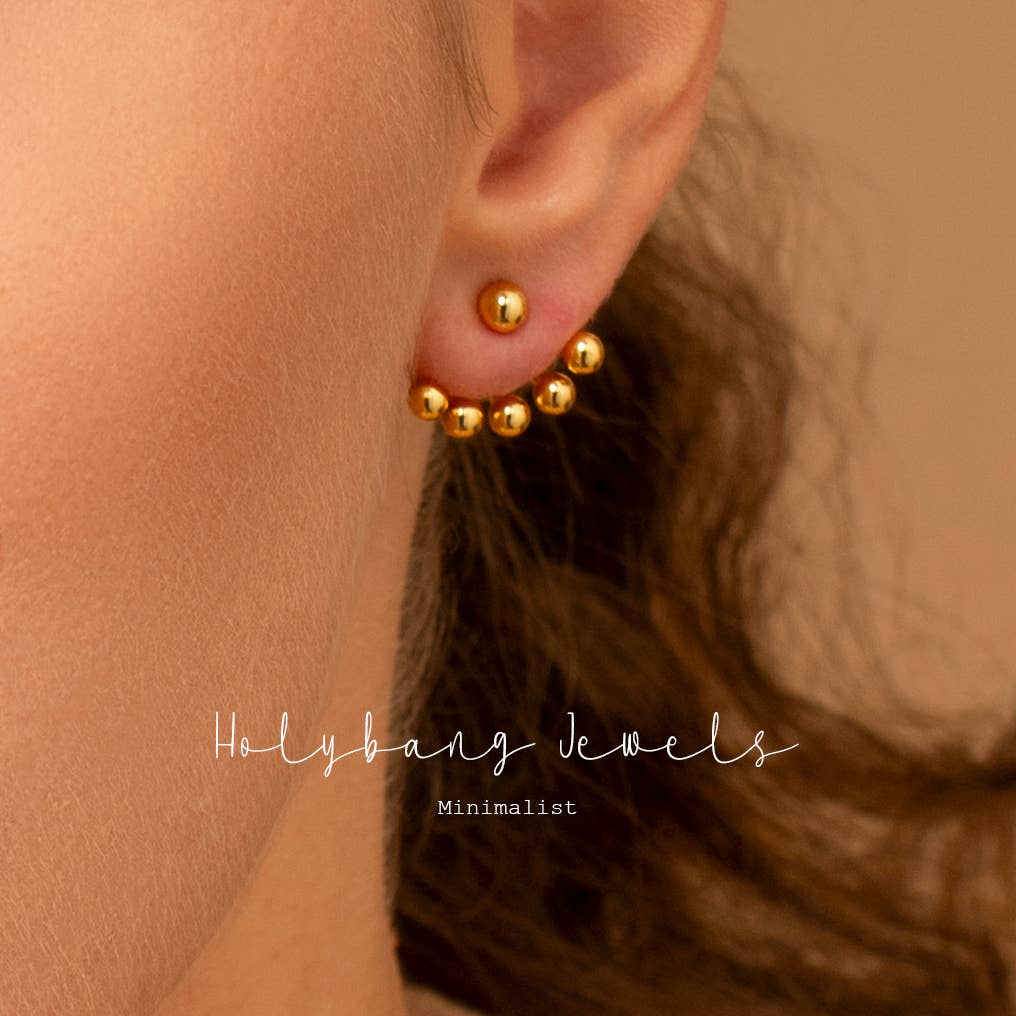 HolyBang Jewels - Wholesale Stud/Post Earrings - UNIQUE BALL EAR JACKET - E-ST1169 3