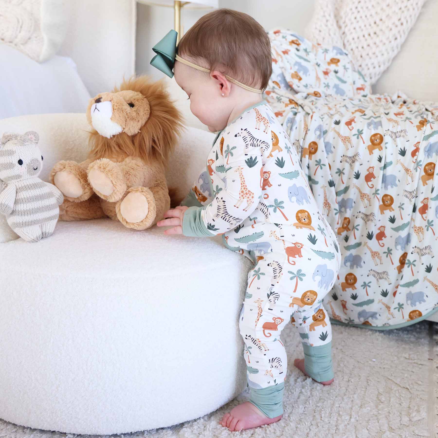 Caden Lane - Wholesale Jumpsuit - Baby - Safari Snuggles Convertible Zip Romper8