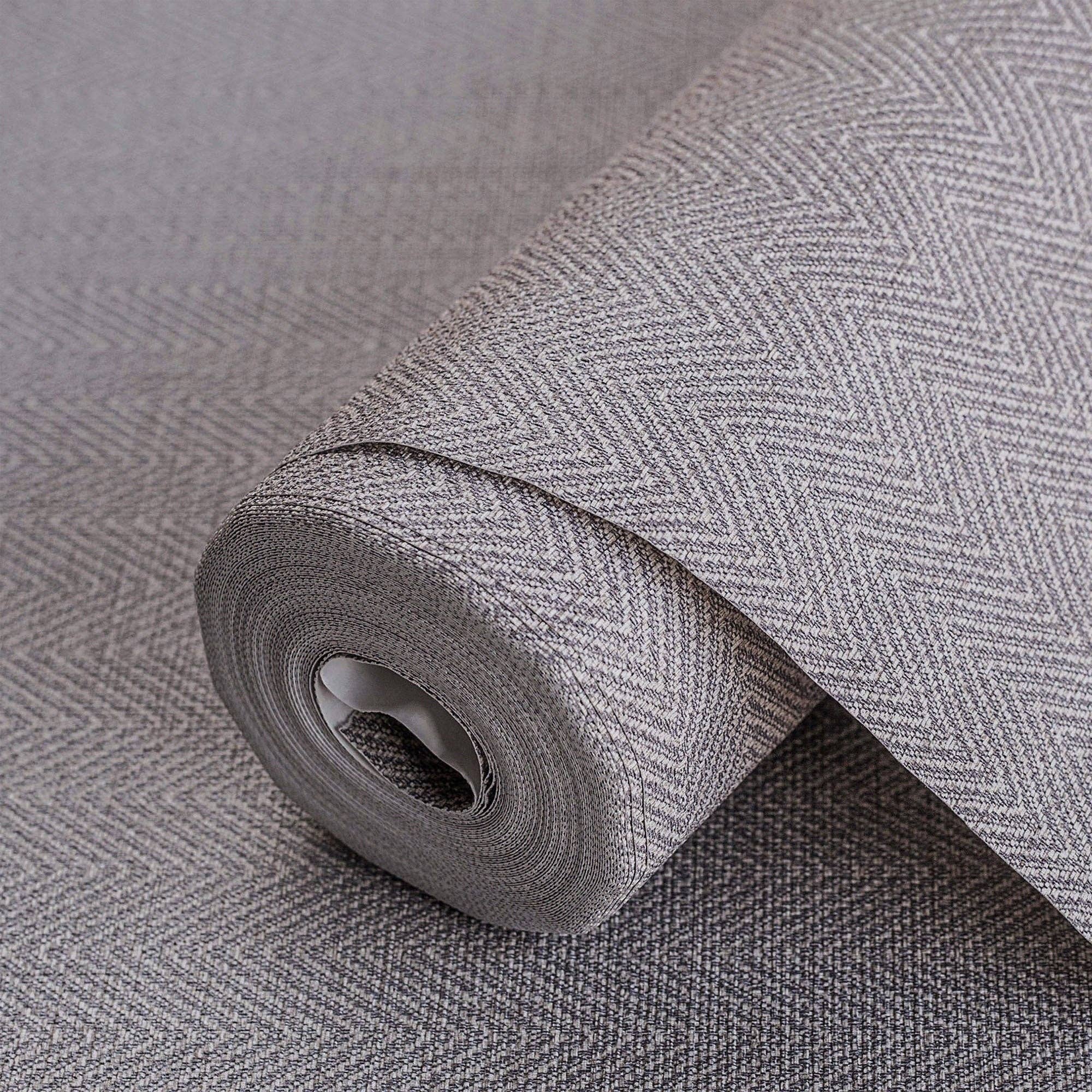 Walloro Luxury Embossed Wallpaper - Wholesale Wallpaper - Gray Chevron Wallpaper, Modern Zig Zag Textured Wall Paper, Neutral Colors Geometric0
