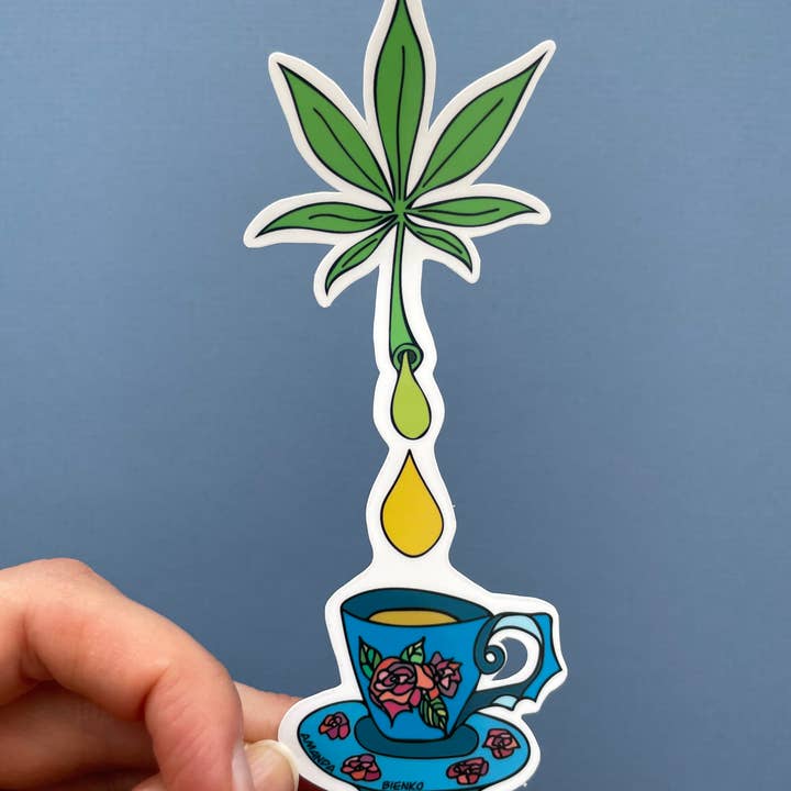 A.J.B- art goodies - Vente Autocollant - Autocollant/aimant pour tisane de marijuana
