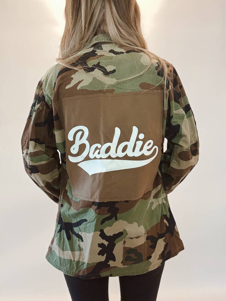 Baddie Vintage Military Camo Jacket for wholesale by PCH the label