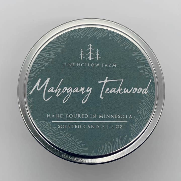 Mahogany Teakwood | Wood Wick Soy Candle for wholesale by Pine Hollow Farm LLC