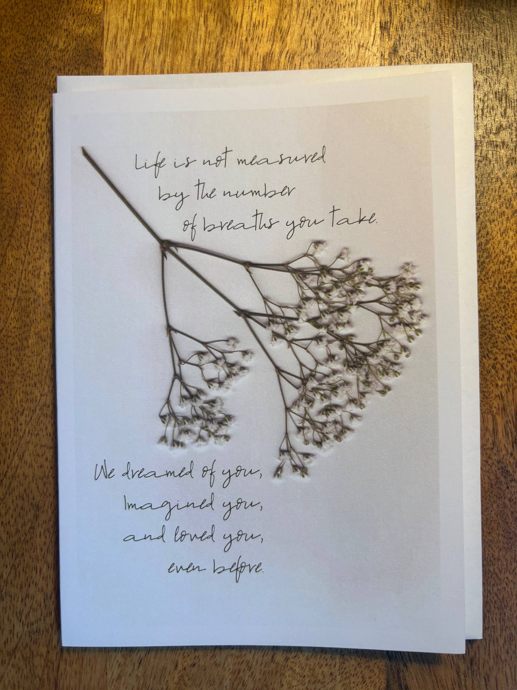 Karen Ritz Cards - Wholesale Sympathy Card - Baby's Breath Miscarriage Sympathy Notecard2