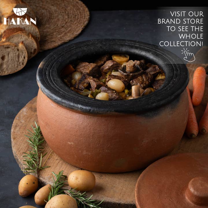 Hakan - Wholesale Cooking pot - Hakan Efes Clay Pot with Lid, Unglazed TwiceBaked Terracotta1