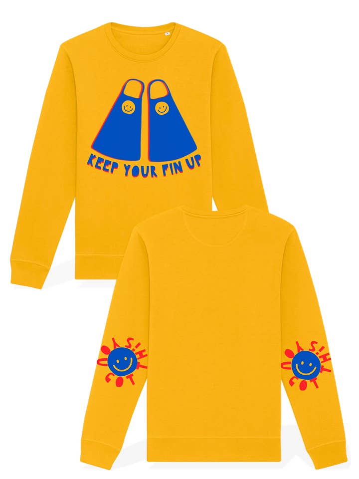 Behalte Deine Flosse Hoch Rundhals-Pullover für den Großhandel von Cabana Club California