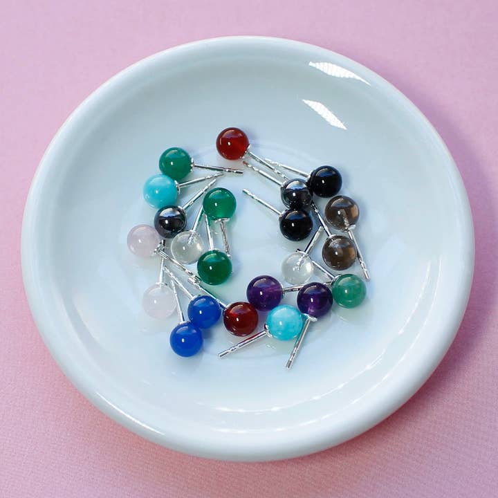 Örhängen med ädelstenkula 6 mm för wholesale av BaBa Jewellery for happiness