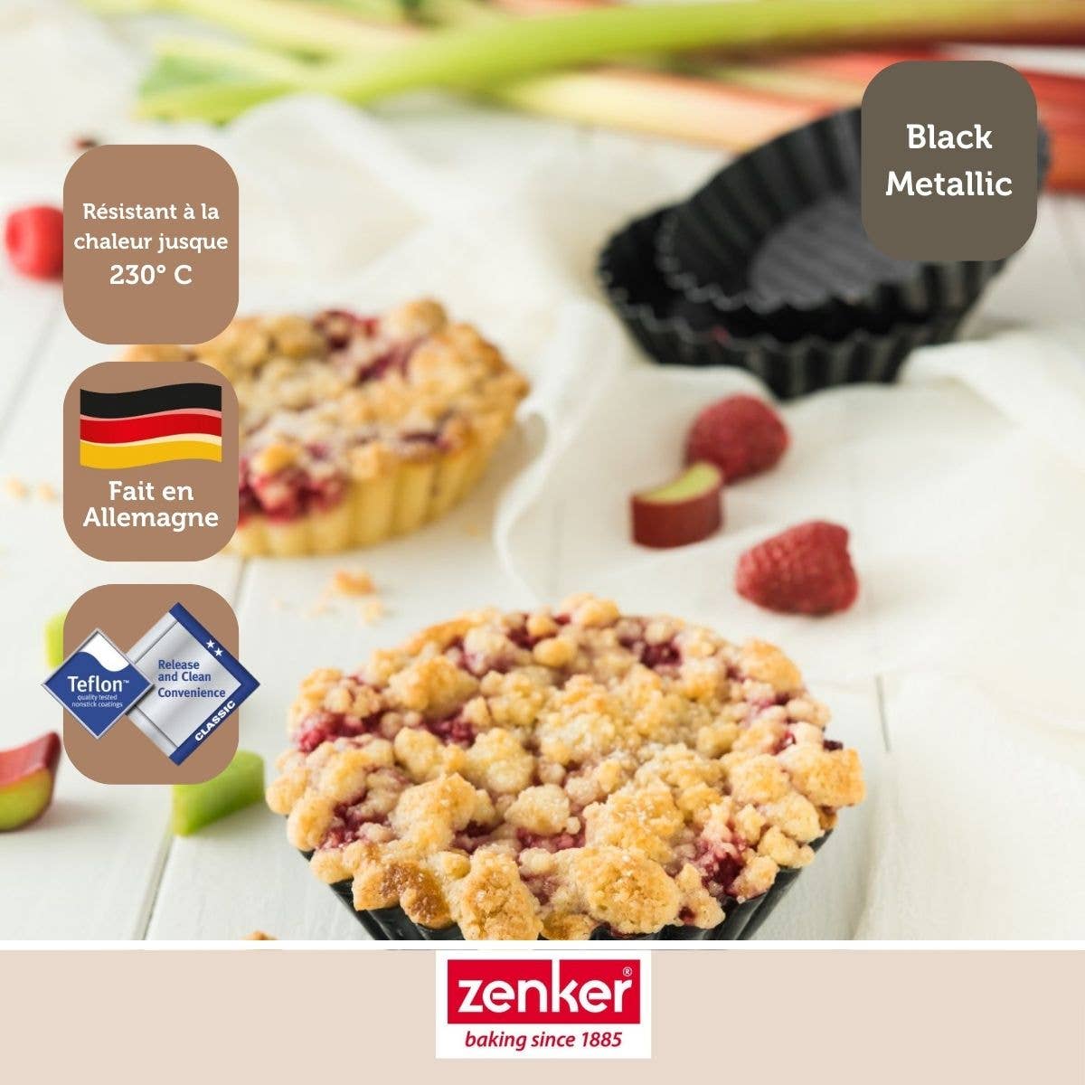 Zenker – wholesale Baking dish – Zenker Black Metallic Tart Pans, Set of 66