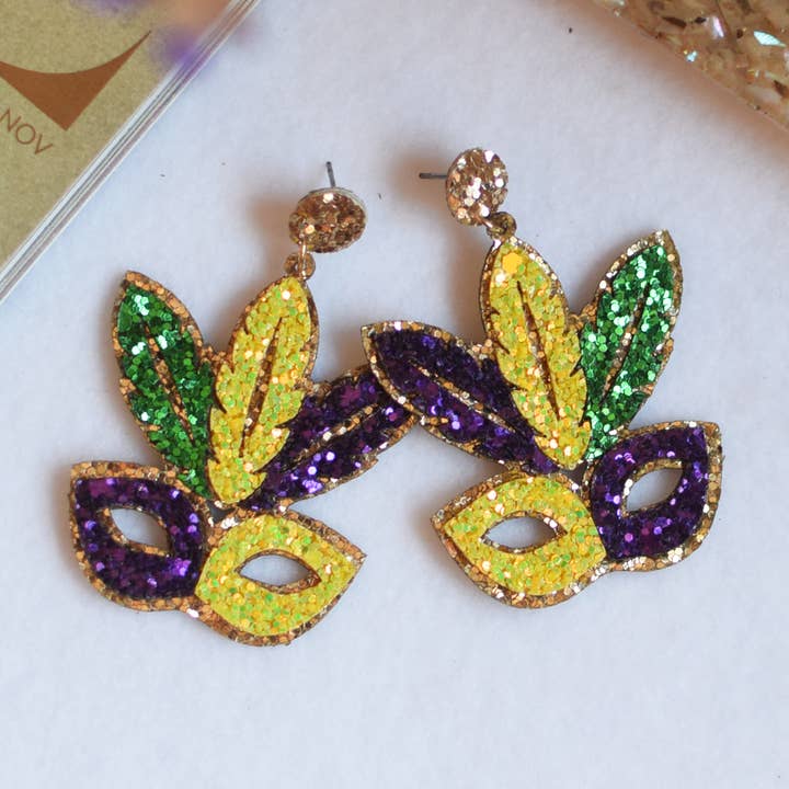 Curated Trinkets | Mardi Gras | Earring | 4171 for wholesale by Curated Trinkets
