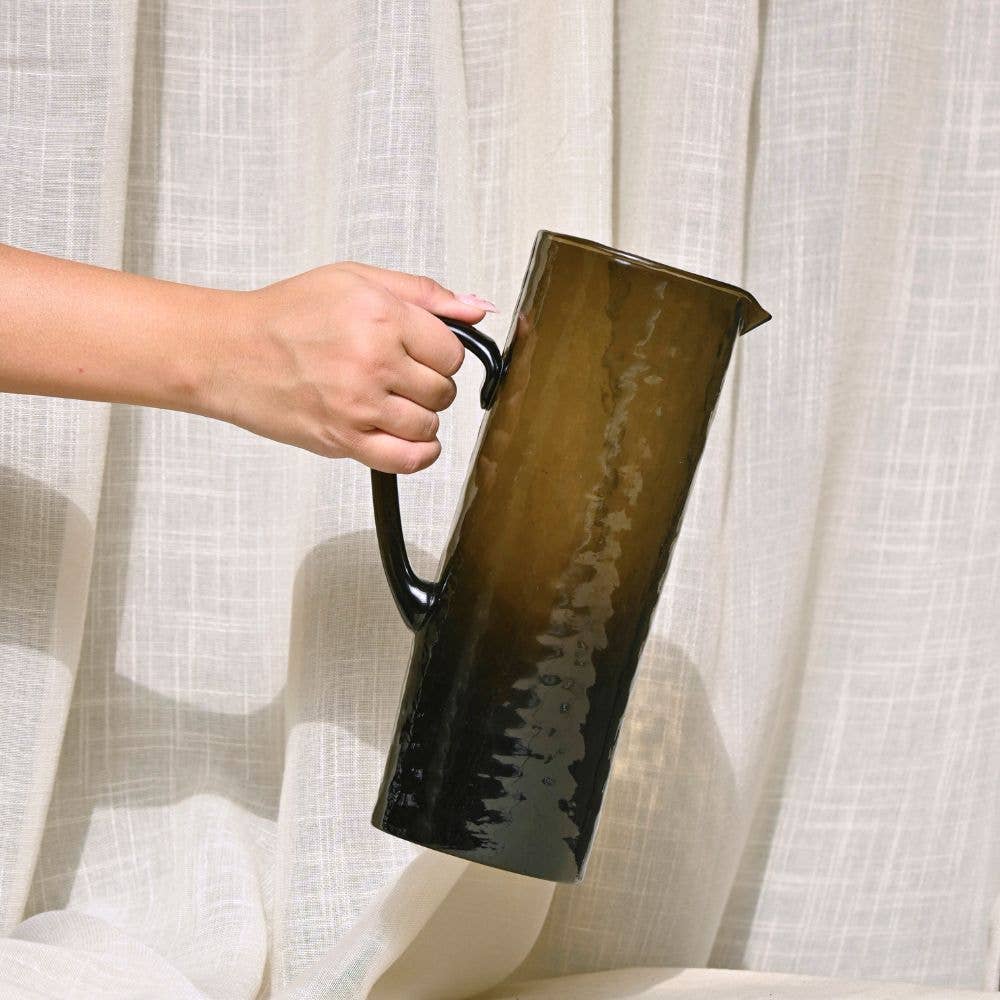 Muun Home - Vente Pichets - Pichet en verre texturé marron4