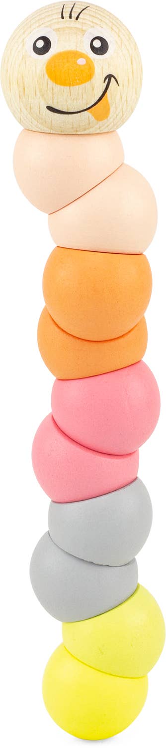 Ulysse Couleurs d'Enfance – wholesale Träleksak - Barn – Maskar i pastellfärger (set om 12)2