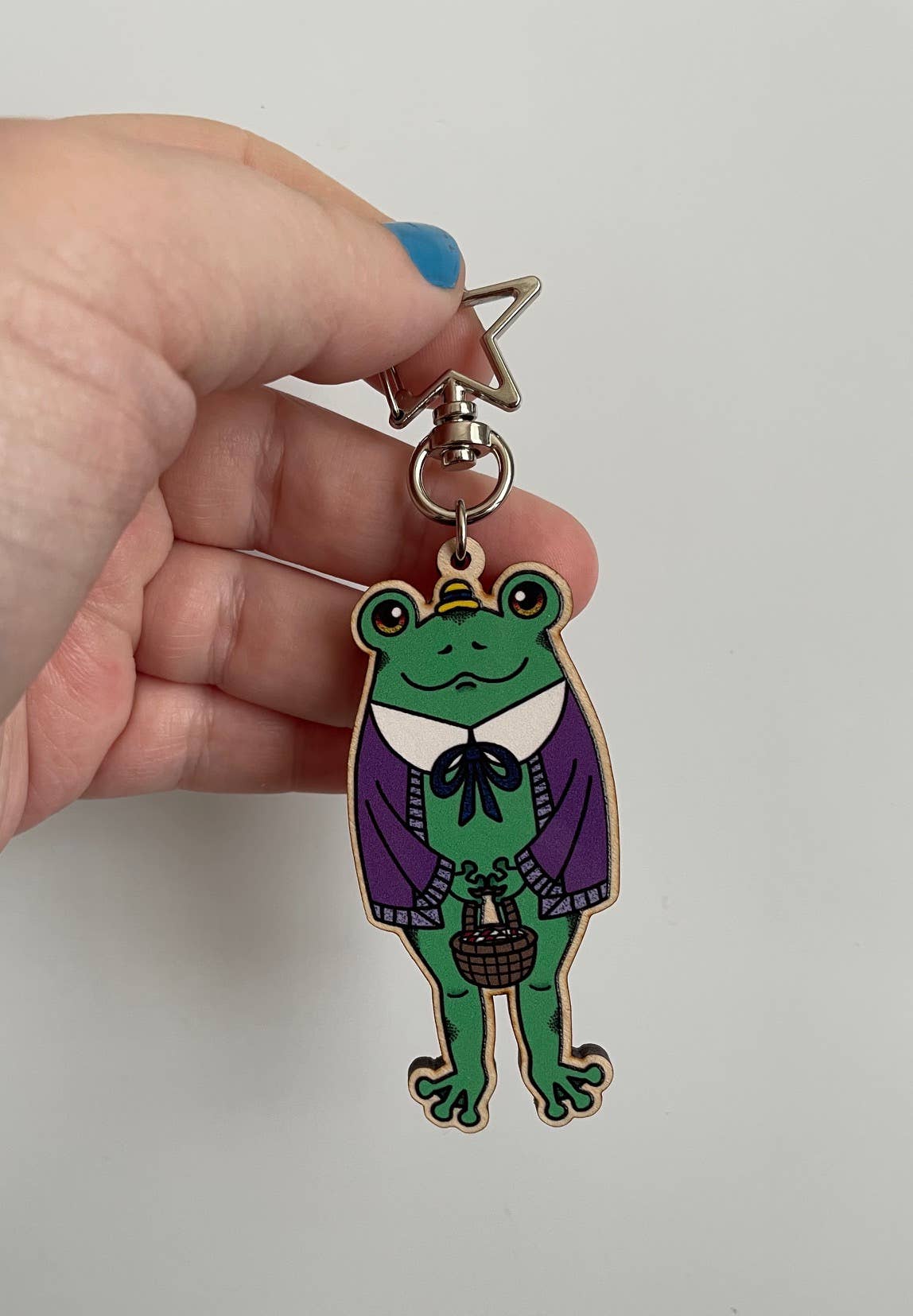 Oli Jolly Ink - Wholesale Keychain - Unisex - Frog Friends - Wooden Keychains ( set or individual)4
