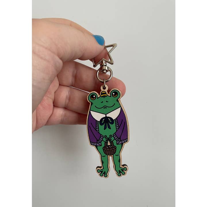 Oli Jolly Ink - Wholesale Keychain - Unisex - Frog Friends - Wooden Keychains ( set or individual)4