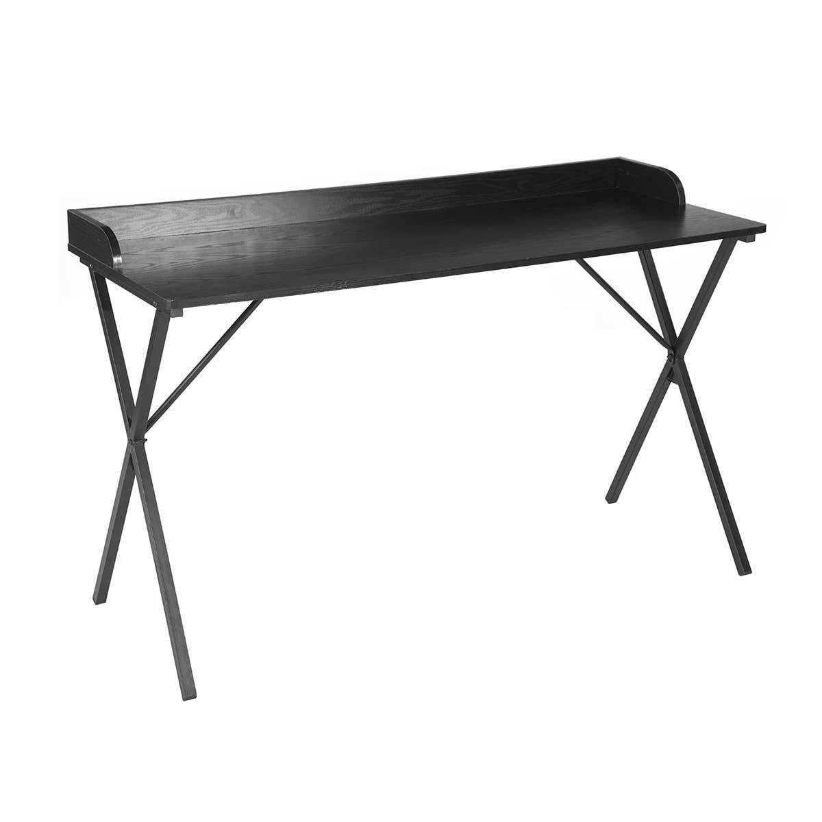 HOMYCASA DESIGN INC - Vente Assortiment pour bureau - Bureau d'ordinateur spacieux et élégant en chêne et métal noir 120 cm11