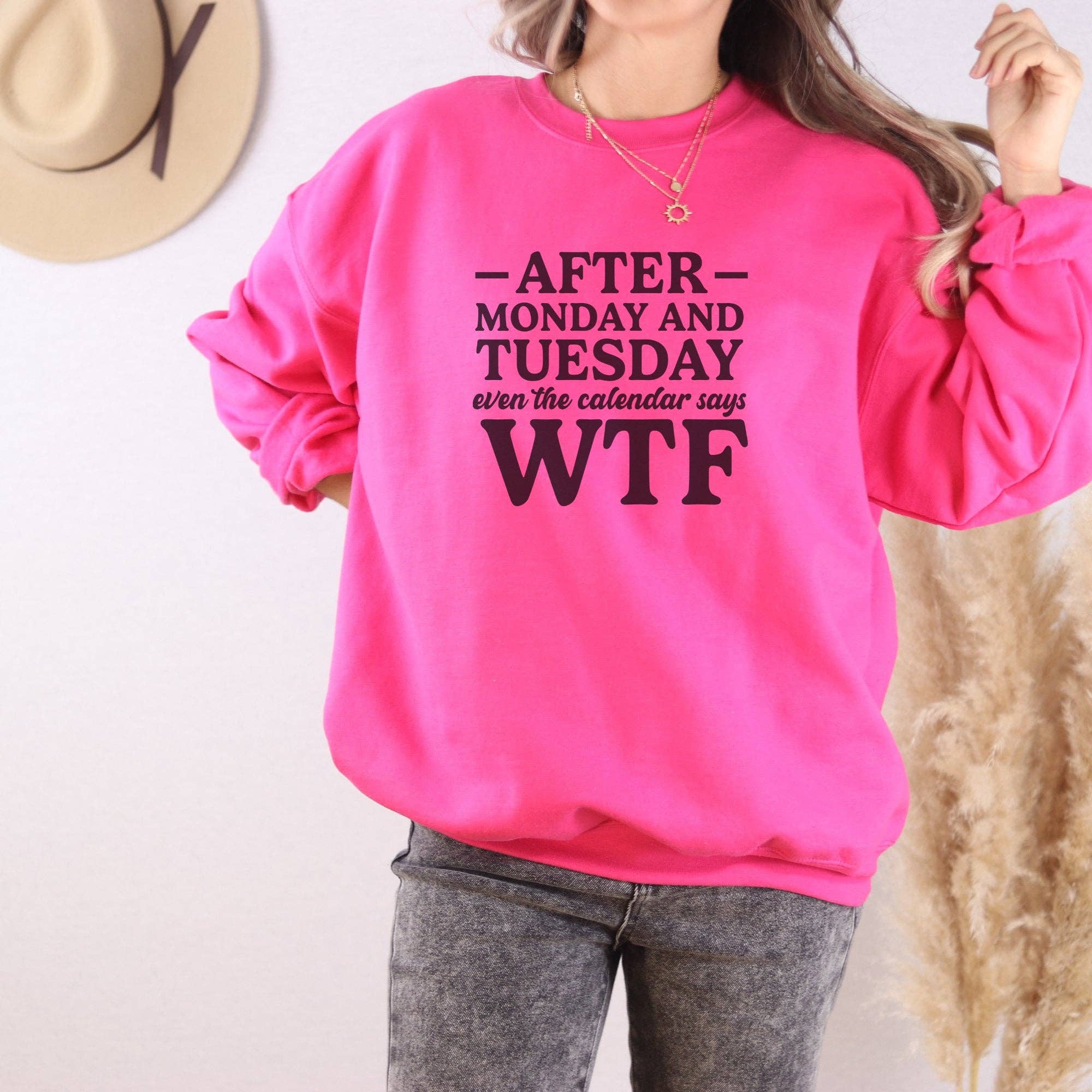 Trendznmore - Modern Graphic Apparel - Wholesale Graphic Sweatshirt - Women's - WTF Week Crewneck Sweatshirt6