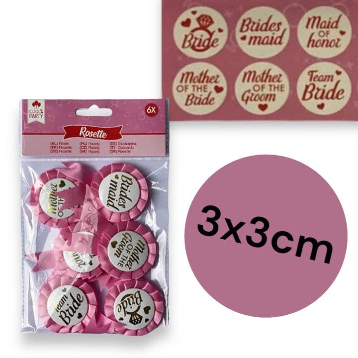 Kinky Pleasure - Wholesale Party Favor - Kinky Pleasure - G006 - Bachelorette Party 6 Buttons - Pink - 1 Piece1