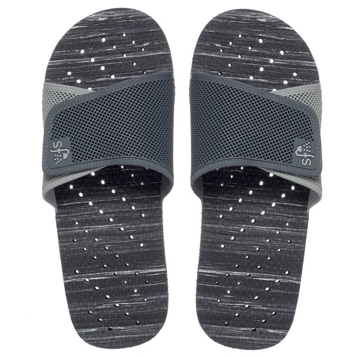 Black/Gray Stripe Striated Slide for wholesale by Showaflops