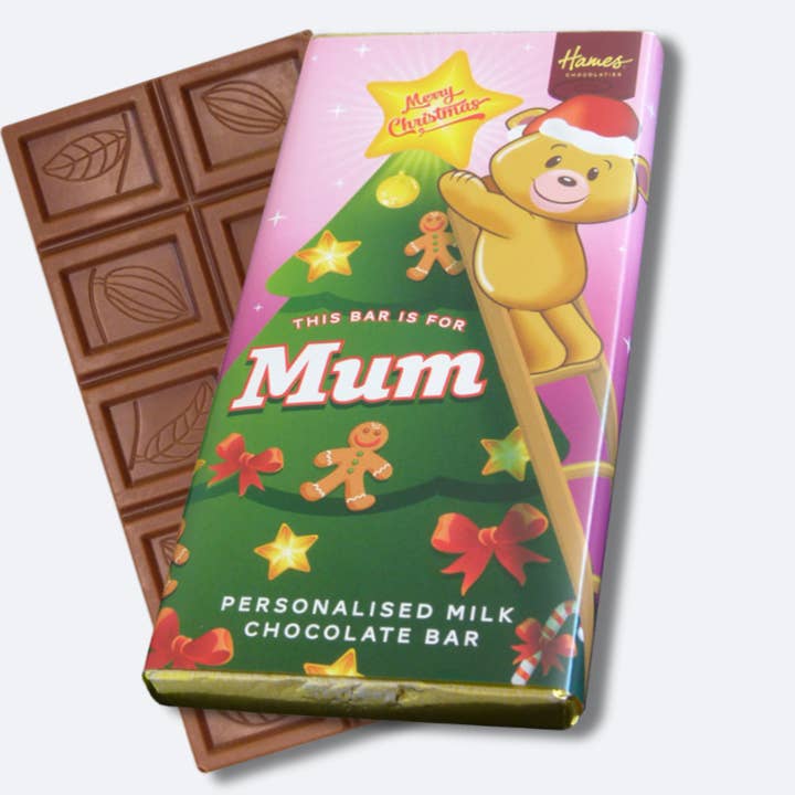 Xmas Mum Milk Chocolate Bar for wholesale by Hames Chocolates