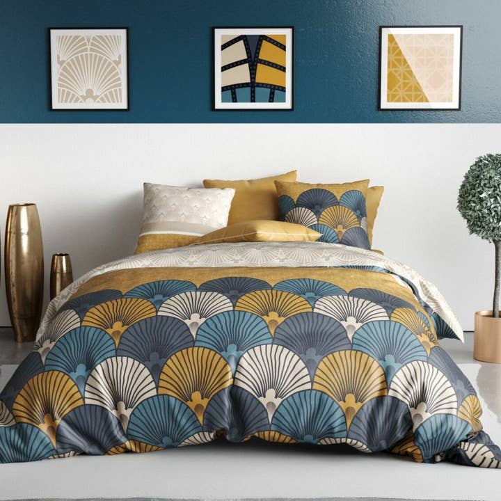 Dynebetræk 220x240 cm + 2 pudebetræk 63x63 cm Maka bomuld for engroshandel hos Housse De Rêve